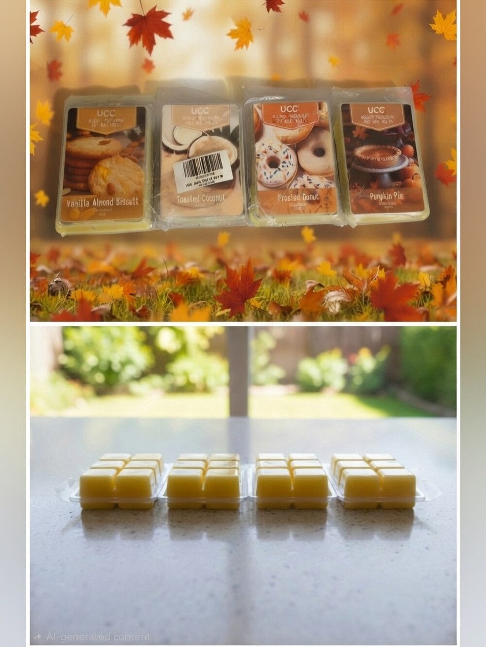 UCC Bakery Scented Soy Wax Melts 4-Pack - Vanilla, Coconut, Donut, Pumpkin Pie